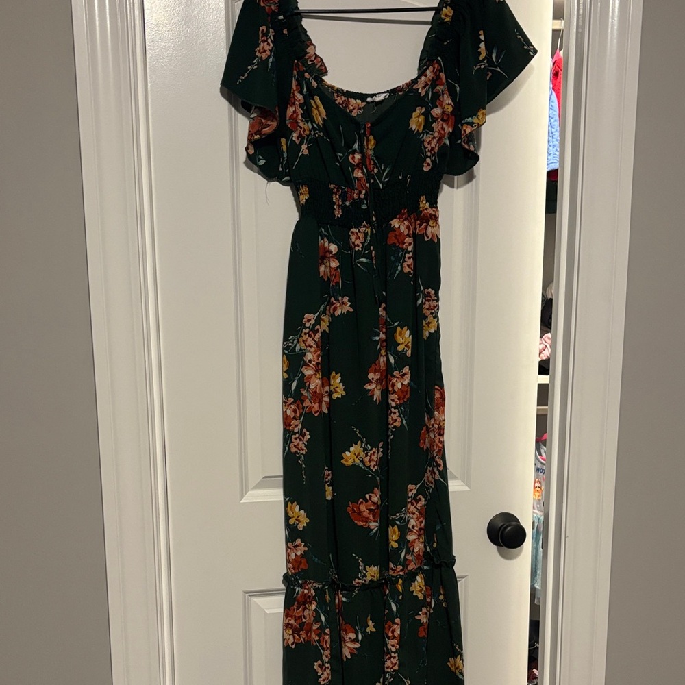 Bailey Blue Emerald Floral Maxi Dress